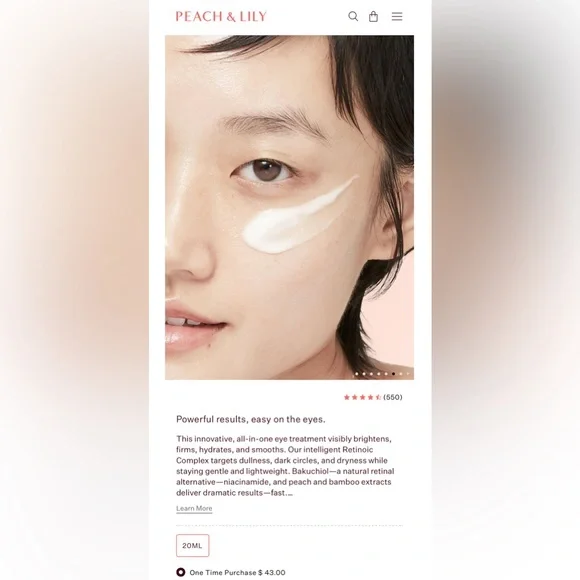 NEW 5 Pc Peach & Lily Set Pore Toner, Barrier Serum, Eye Cream & Cleanser